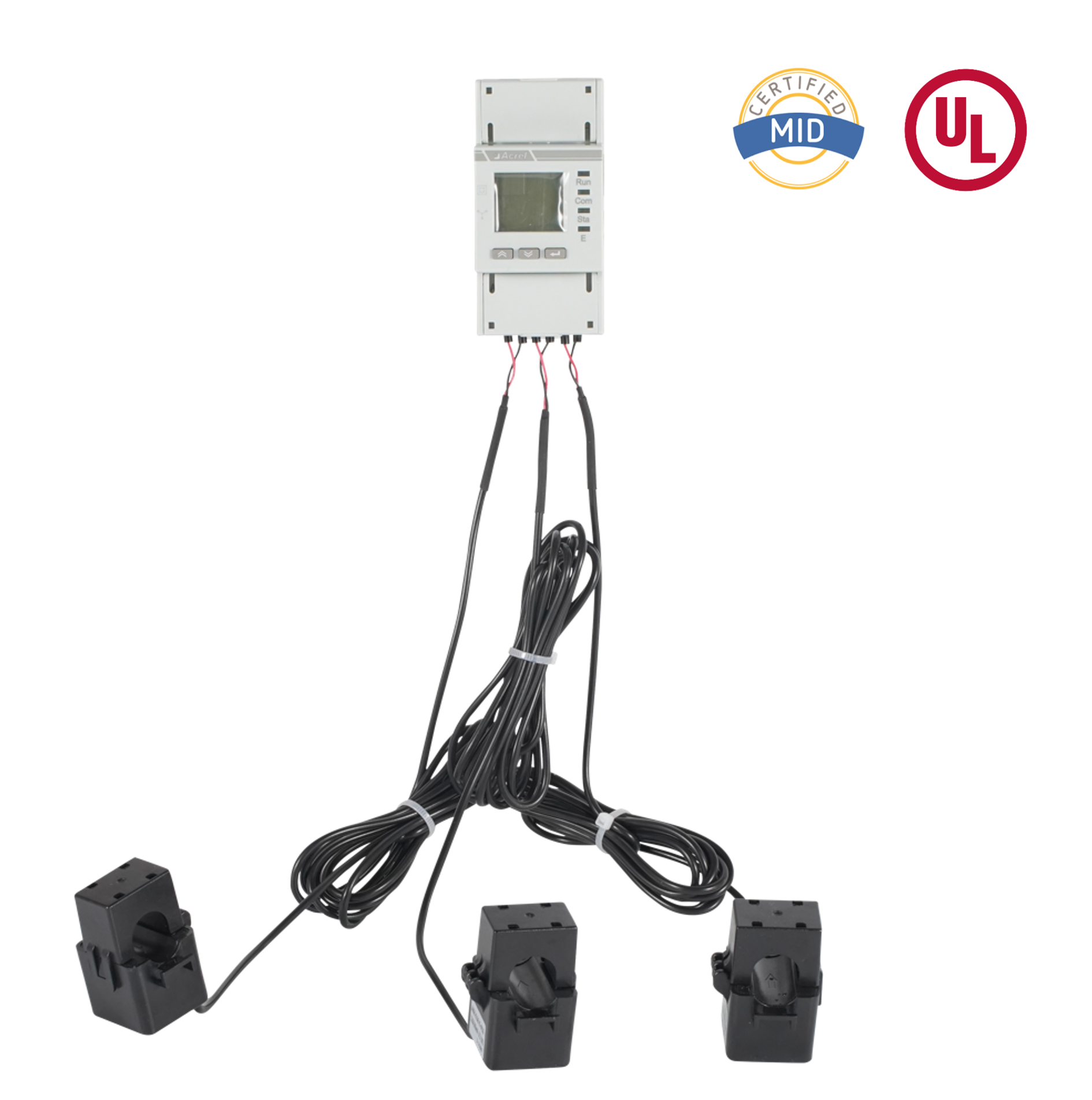 Třífázový elektroměr s certifikací UL a CT s děleným jádrem